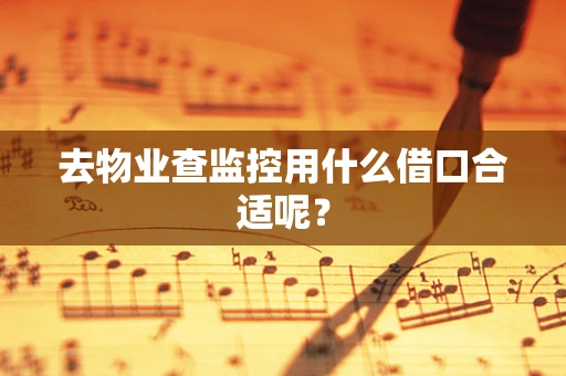 去物业查监控用什么借口合适呢？