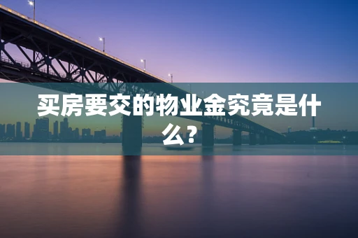 买房要交的物业金究竟是什么？