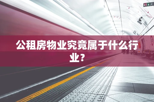 公租房物业究竟属于什么行业？