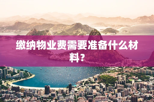 缴纳物业费需要准备什么材料？