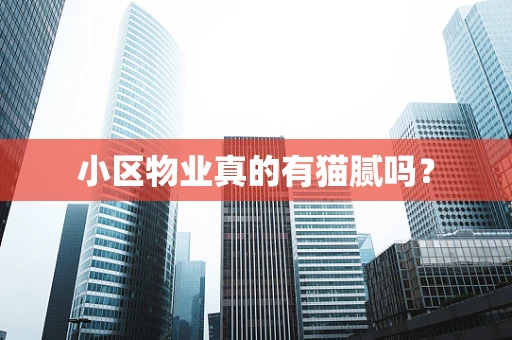 小区物业真的有猫腻吗？