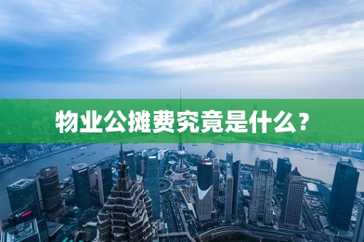 物业公摊费究竟是什么？