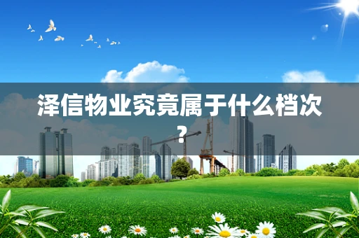 泽信物业究竟属于什么档次？