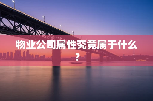 物业公司属性究竟属于什么？
