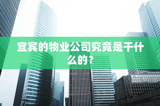 宜宾的物业公司究竟是干什么的？