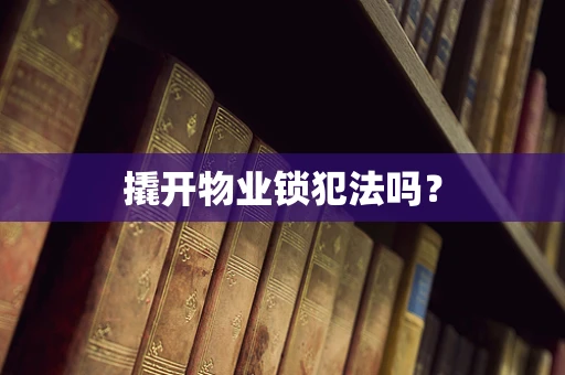 撬开物业锁犯法吗？