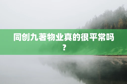 同创九著物业真的很平常吗？