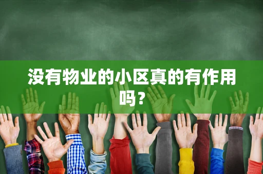 没有物业的小区真的有作用吗？