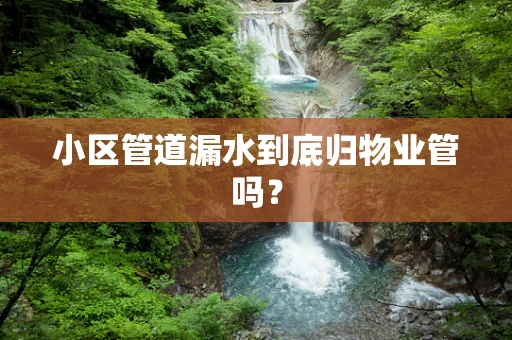 小区管道漏水到底归物业管吗？