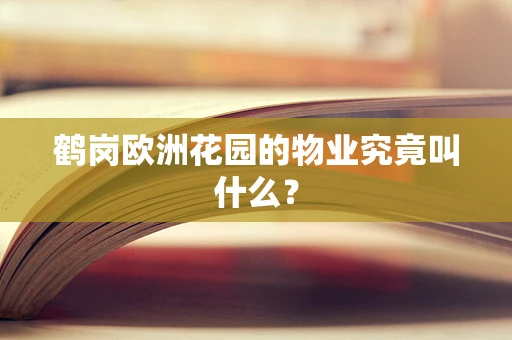 鹤岗欧洲花园的物业究竟叫什么？