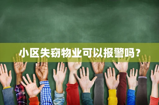 小区失窃物业可以报警吗？