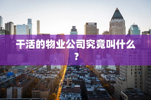 干活的物业公司究竟叫什么？