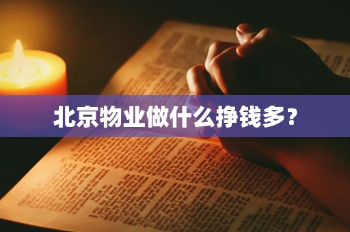 北京物业做什么挣钱多？