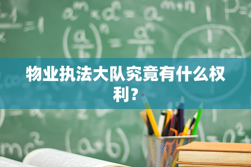 物业执法大队究竟有什么权利？