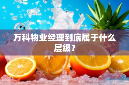 万科物业经理到底属于什么层级？