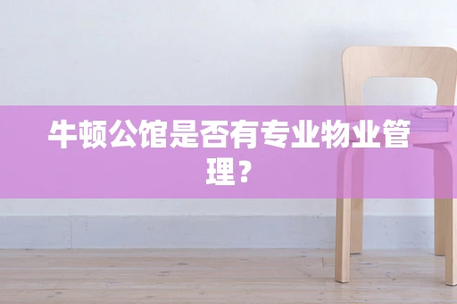 牛顿公馆是否有专业物业管理？