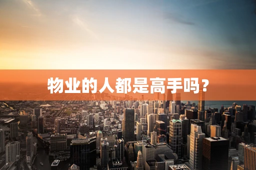 物业的人都是高手吗？