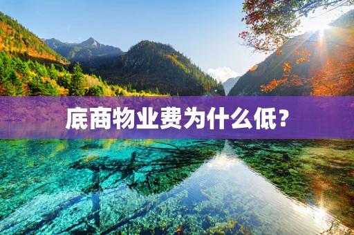 底商物业费为什么低？