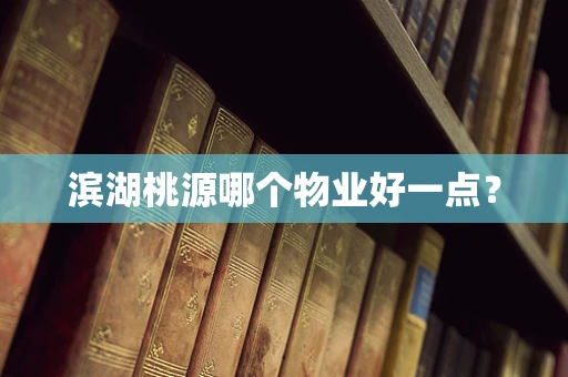 滨湖桃源哪个物业好一点？