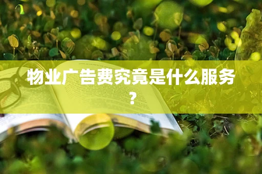 物业广告费究竟是什么服务？