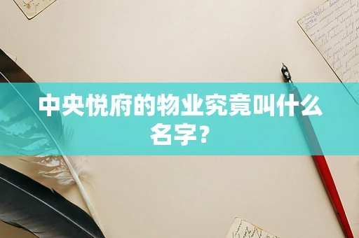 中央悦府的物业究竟叫什么名字？
