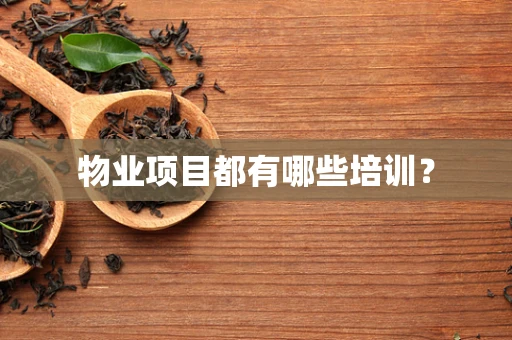 物业项目都有哪些培训？
