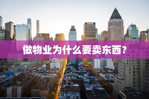 做物业为什么要卖东西？